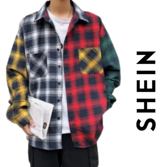 multicolor flannel jacket